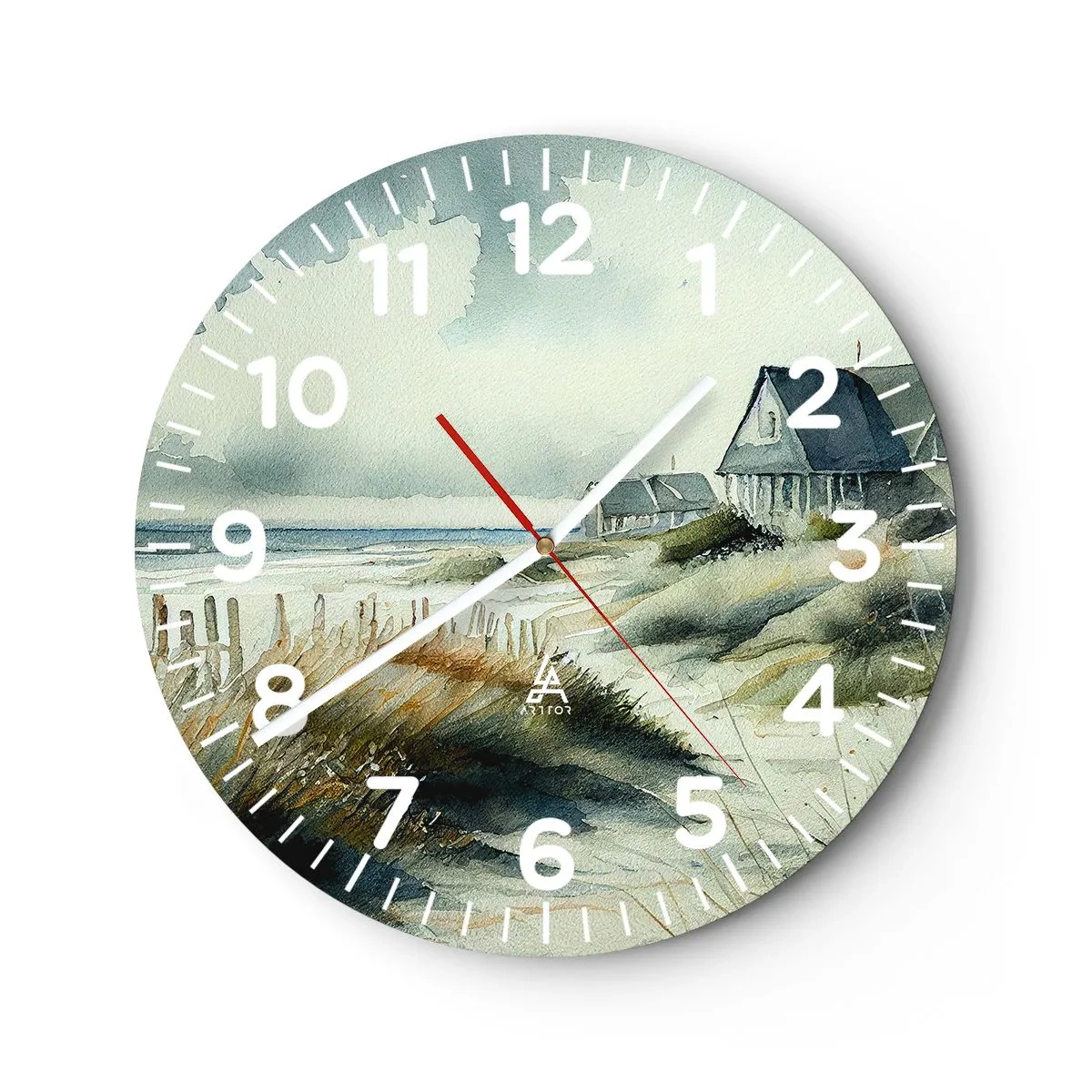 Reloj de pared - Reloj de vidrio - Lejos del bullicio - 40x40 cm