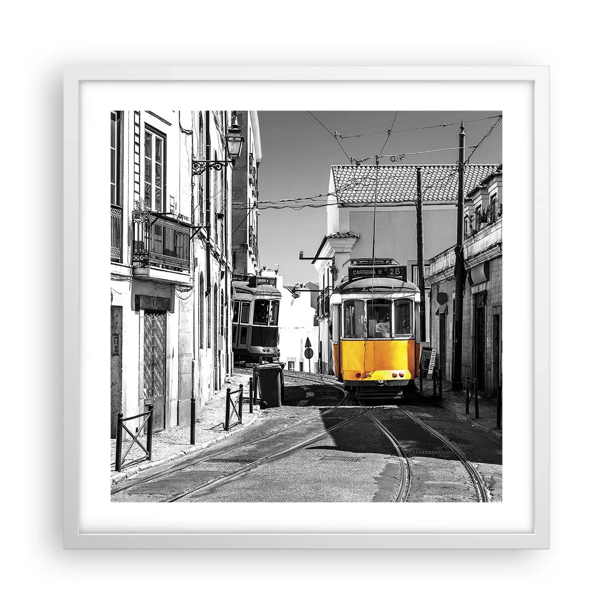 Póster en marco blanco - Espíritu de Lisboa - 50x50 cm
