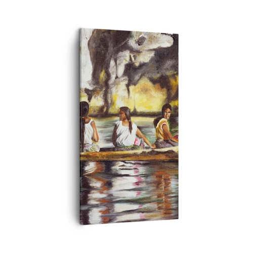 Cuadro sobre lienzo - Impresión de Imagen - En un paraíso polinesio - 45x80 cm
