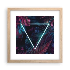 Póster en marco roble claro - Jardín fluorescente - 30x30 cm