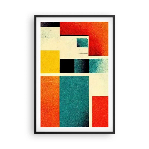 Póster en marco negro - Abstracción geométrica - buena energía - 61x91 cm