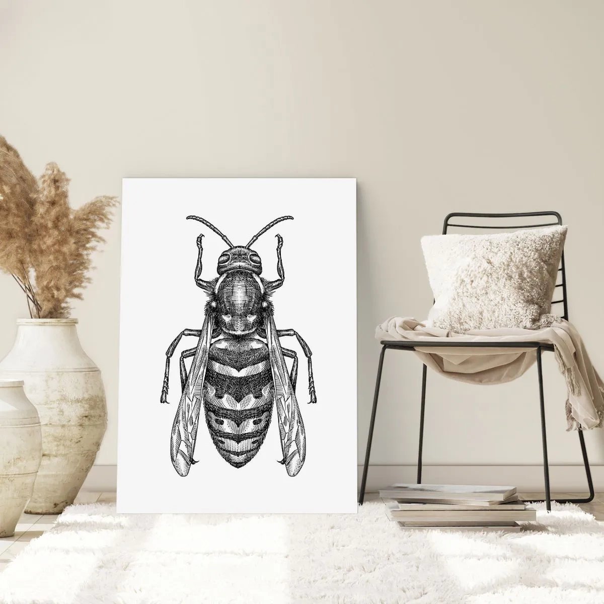 Póster - Ilustración detallada de una avispa. - 50x70cm - Desde un planeta de insectos - Decoración de pared moderna para salón y dormitorio ARTTOR