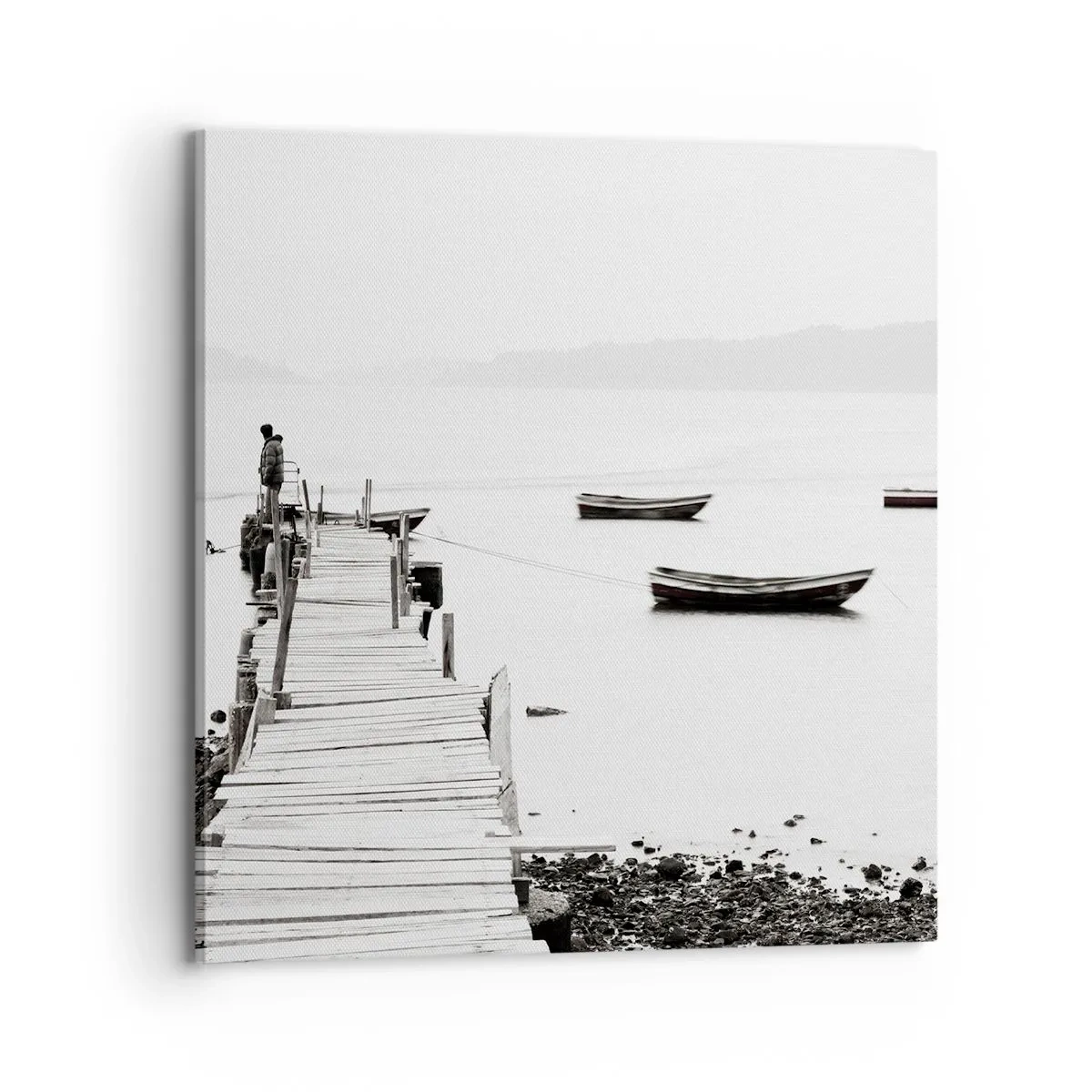 Cuadro sobre lienzo - Impresión de Imagen - Junto al agua tranquila y clara - 70x70 cm