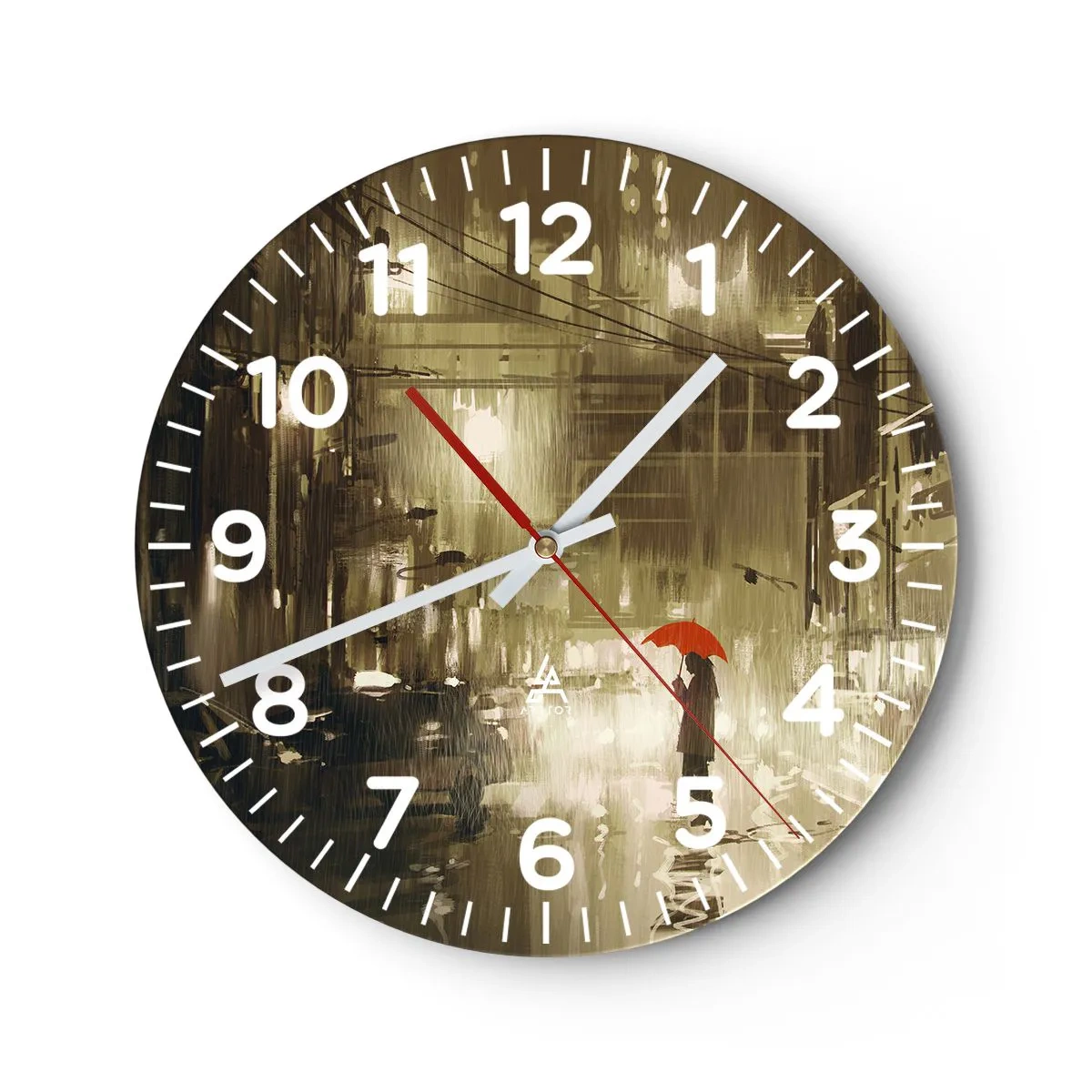 Reloj de pared - Reloj de vidrio - Soledad en la urbe - 30x30 cm