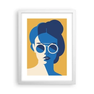 Póster en marco blanco - Mirada de vacaciones - 30x40 cm