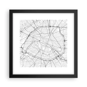 Póster en marco negro - Flor de París - 30x30 cm