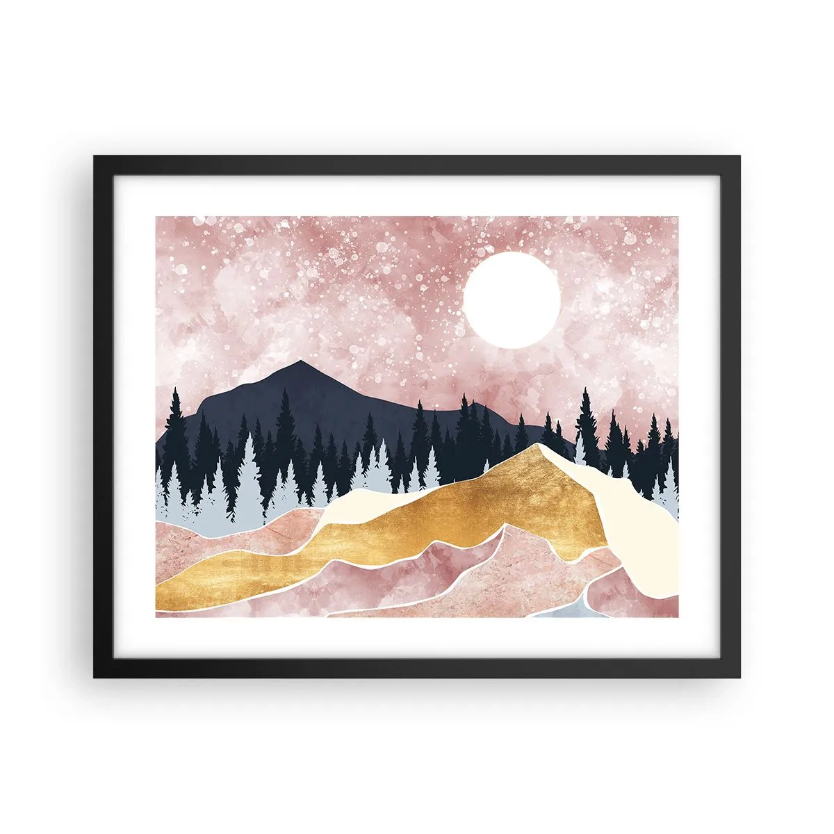 Póster en marco negro - Vigilancia nocturna - 50x40 cm