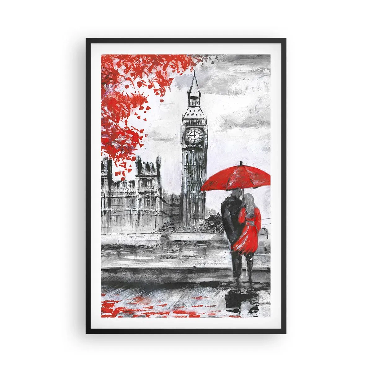 Póster en marco negro - Londres enamora - 61x91 cm