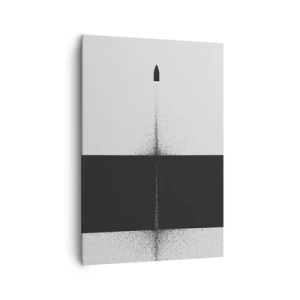 Cuadro sobre lienzo - Impresión de Imagen - Un proyectil simbólico de estilo minimalista y abstracto. - 70x100cm - Directa al objetivo - Decoración de pared moderna para salón y dormitorio ARTTOR