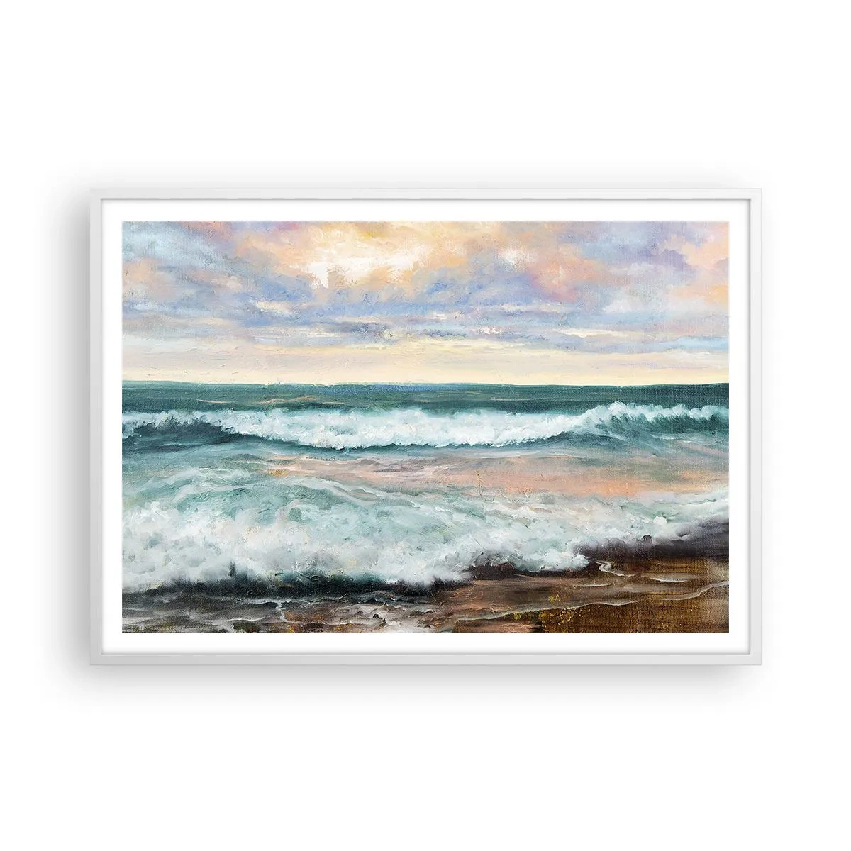 Póster en marco blanco - Aquí suavizarás tu alma - 100x70 cm