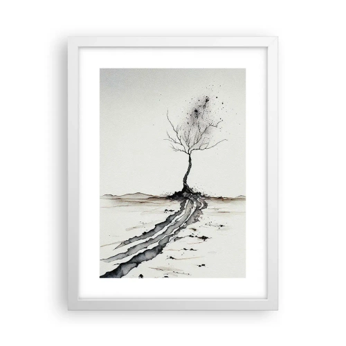 Póster en marco blanco - Melancolía invernal - 30x40 cm