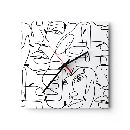 Reloj de pared - Reloj de vidrio - Entre emociones enredadas - 40x40 cm