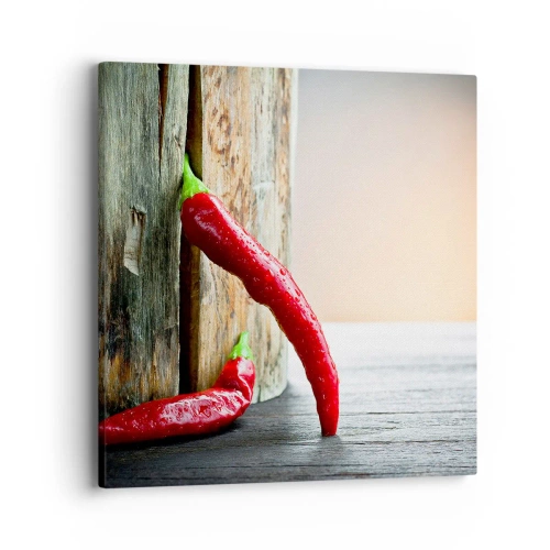 Cuadro sobre lienzo - Impresión de Imagen - Pimientos rojos picantes - 40x40 cm