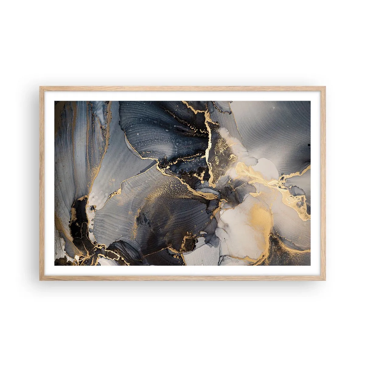 Póster en marco roble claro - La vida de una piedra - 91x61 cm