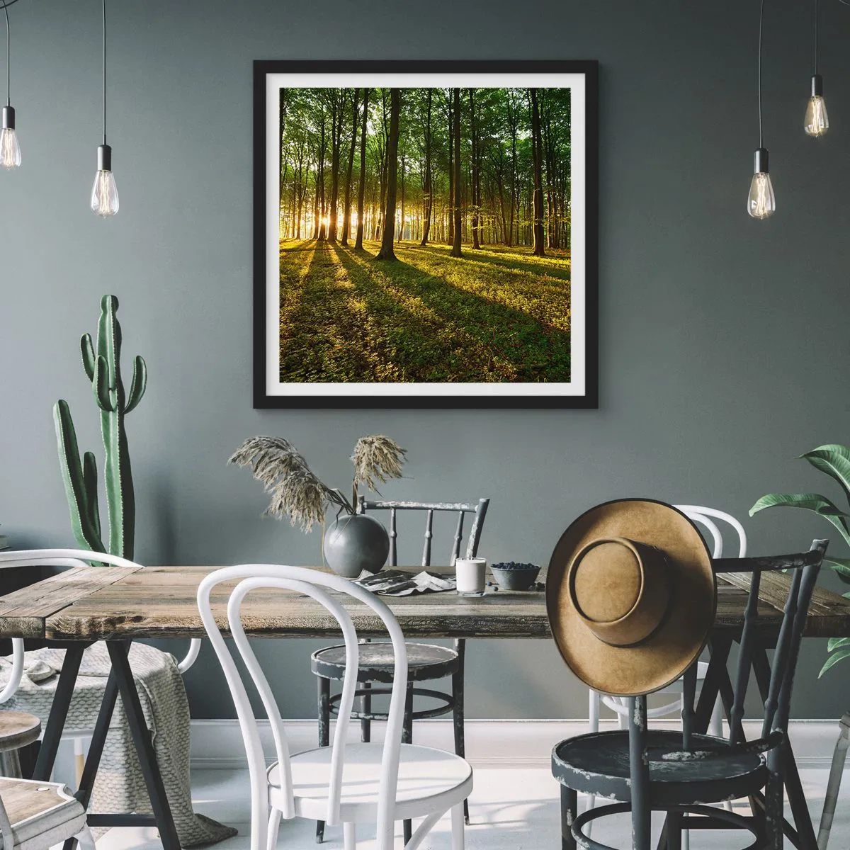 Póster en marco negro - Una fotografía de todos los manantiales - 30x30 cm