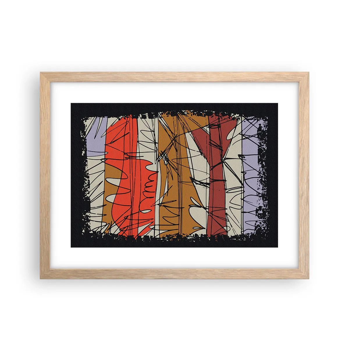 Póster en marco roble claro - Composición espontánea - 40x30 cm