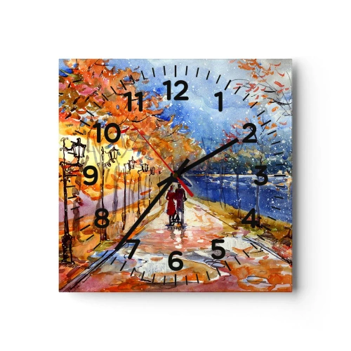Reloj de pared - Reloj de vidrio - Juntos hasta el límite del tiempo - 30x30 cm