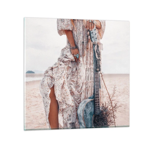 Cuadro sobre vidrio - Impresiones sobre Vidrio - Una flor en el camino - 60x60 cm