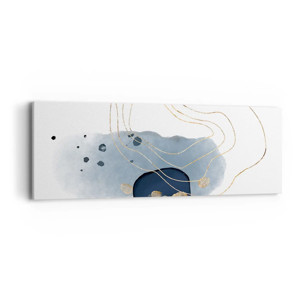 Cuadro sobre lienzo - Impresión de Imagen - Fantasía azul y oro - 90x30 cm