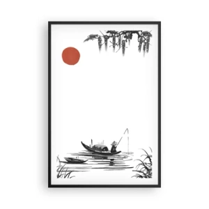 Póster en marco negro - Una tarde asiática - 61x91 cm