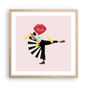 Póster en marco roble claro - Arte pop surrealista - 50x50 cm