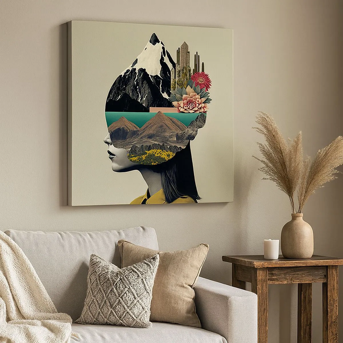 Cuadro sobre lienzo - Impresión de Imagen - La mujer, siempre un misterio - 30x30 cm