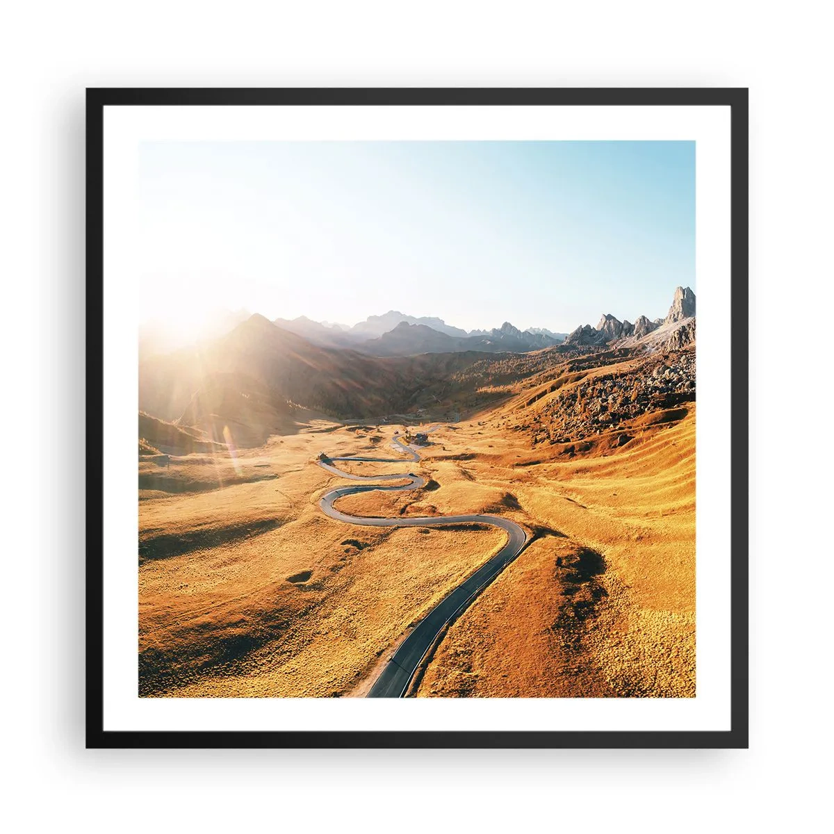 Póster en marco negro - En un valle dorado - 60x60 cm