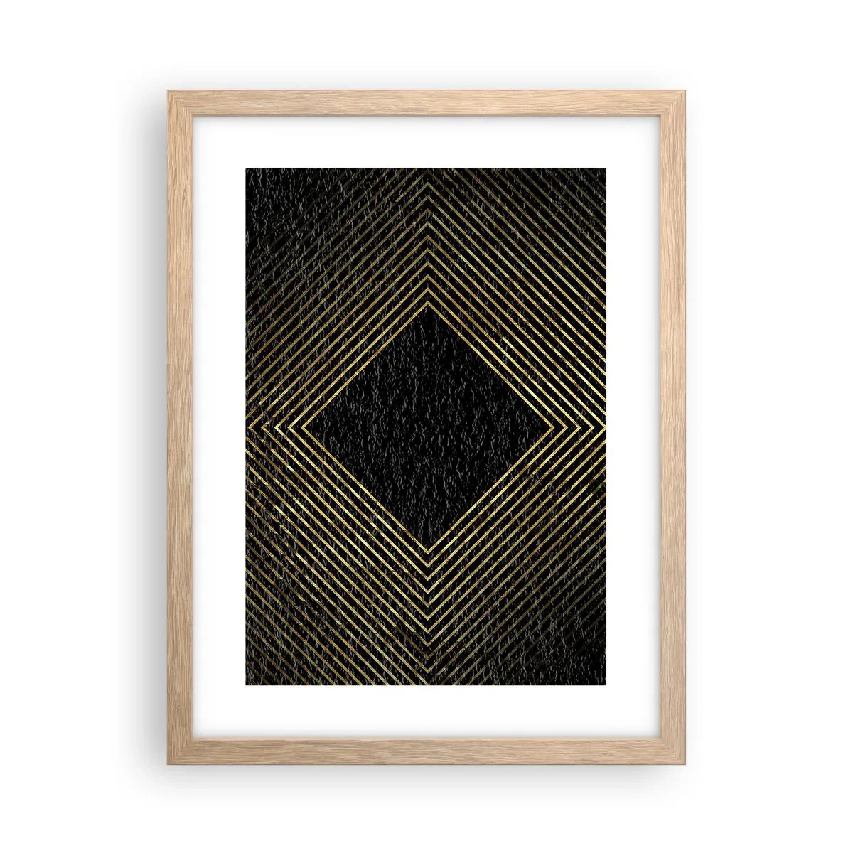 Póster en marco roble claro - Geometría al estilo glamour - 30x40 cm