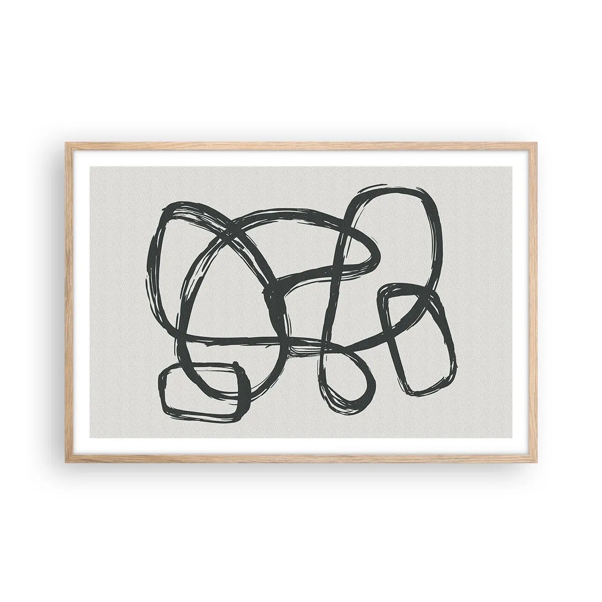 Póster en marco roble claro - Abstracción en bucle - 91x61 cm