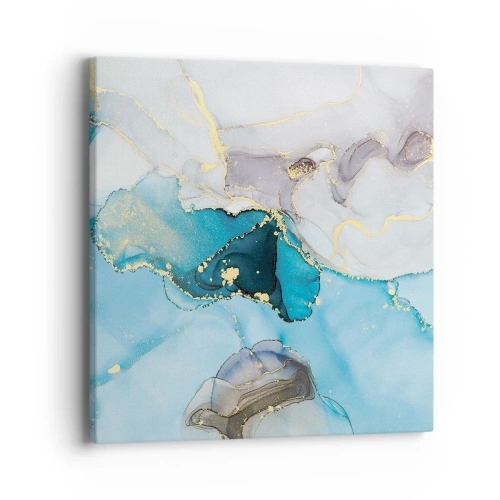 Cuadro sobre lienzo - Impresión de Imagen - Un estudio del encuentro entre el gris y el turquesa - 40x40 cm