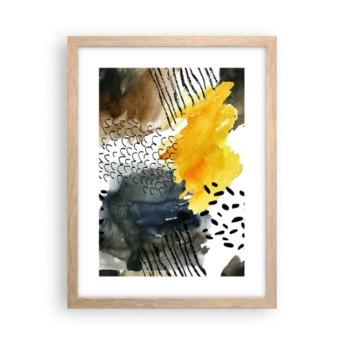 Póster en marco roble claro - Reunión de los elementos - 30x40 cm