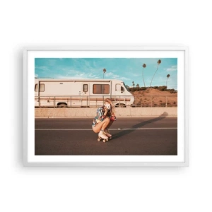 Póster en marco blanco - ¡Sonrían, por favor! - 70x50 cm