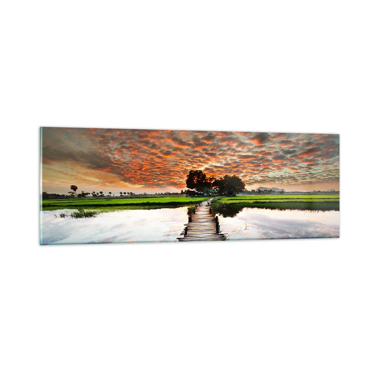 Cuadro sobre vidrio - Impresiones sobre Vidrio - Extiende tus brazos - respira  - 90x30 cm