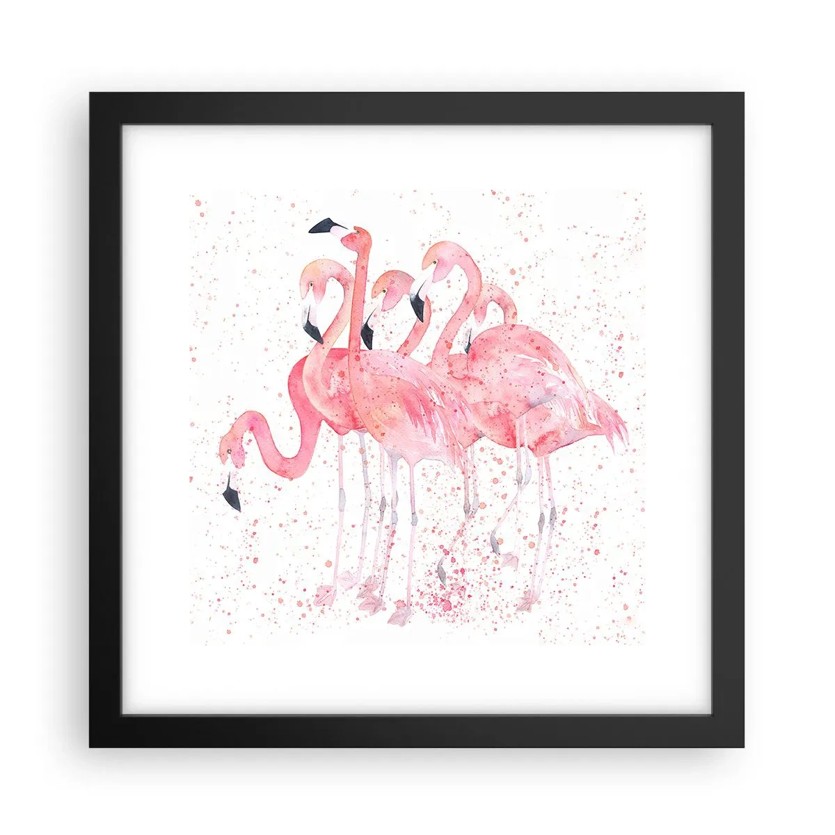 Póster en marco negro - Asamblea rosa - 30x30 cm