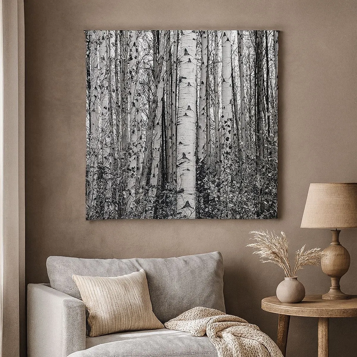 Cuadro sobre lienzo - Impresión de Imagen - Columnas de abedules - 30x30 cm