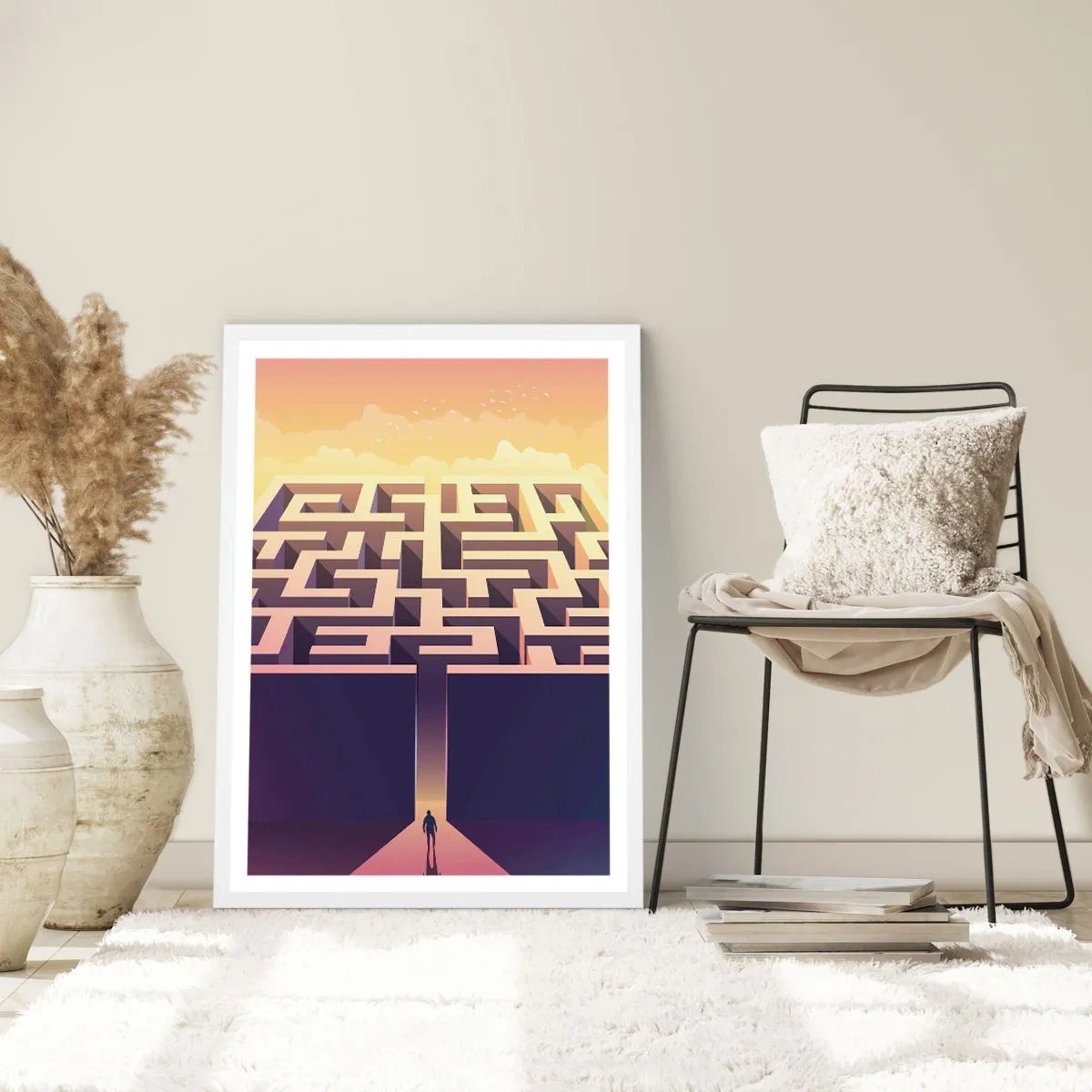 Póster en marco blanco - Momento de tomar decisiones - 70x100 cm