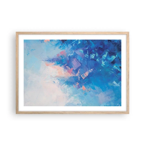 Póster en marco roble claro - Abstracción invernal - 70x50 cm