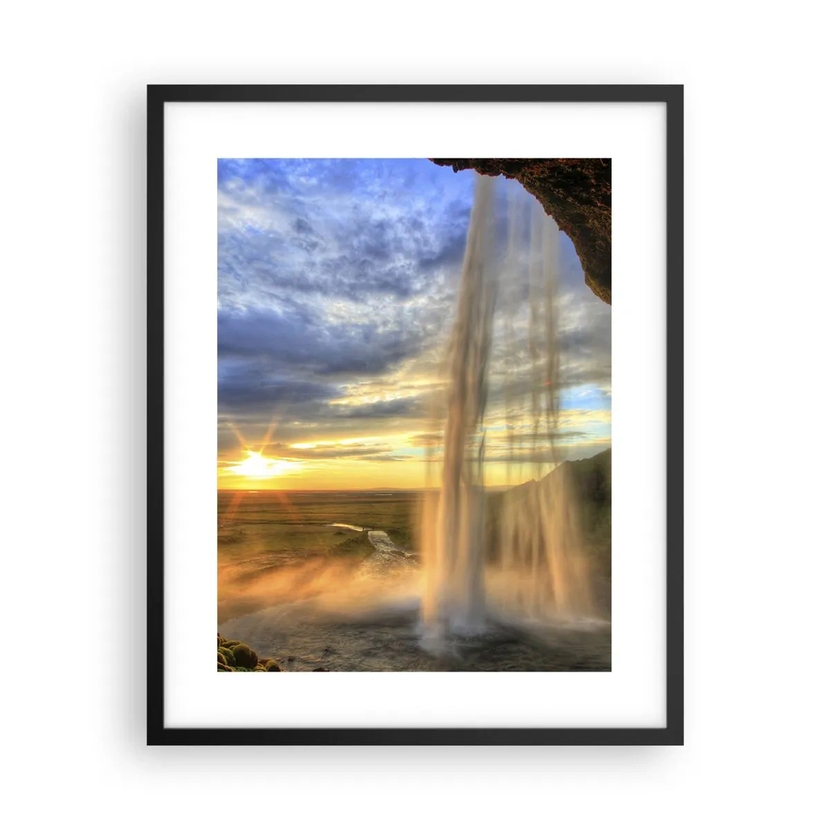 Póster en marco negro - El mundo tras el velo de las gotas - 40x50 cm