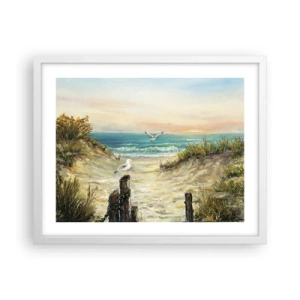 Póster en marco blanco - Un retiro ventoso - 50x40 cm