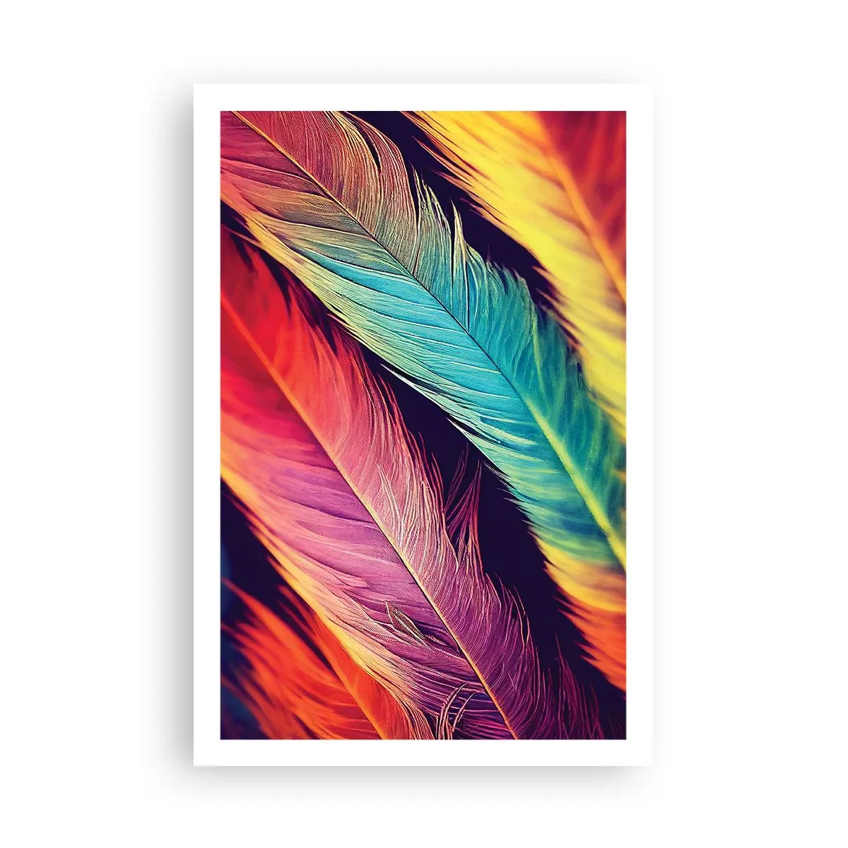 Póster - Arco iris plumoso - 61x91 cm