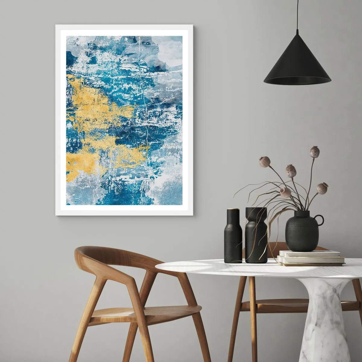 Póster en marco blanco - Una abstracción serena - 70x100 cm