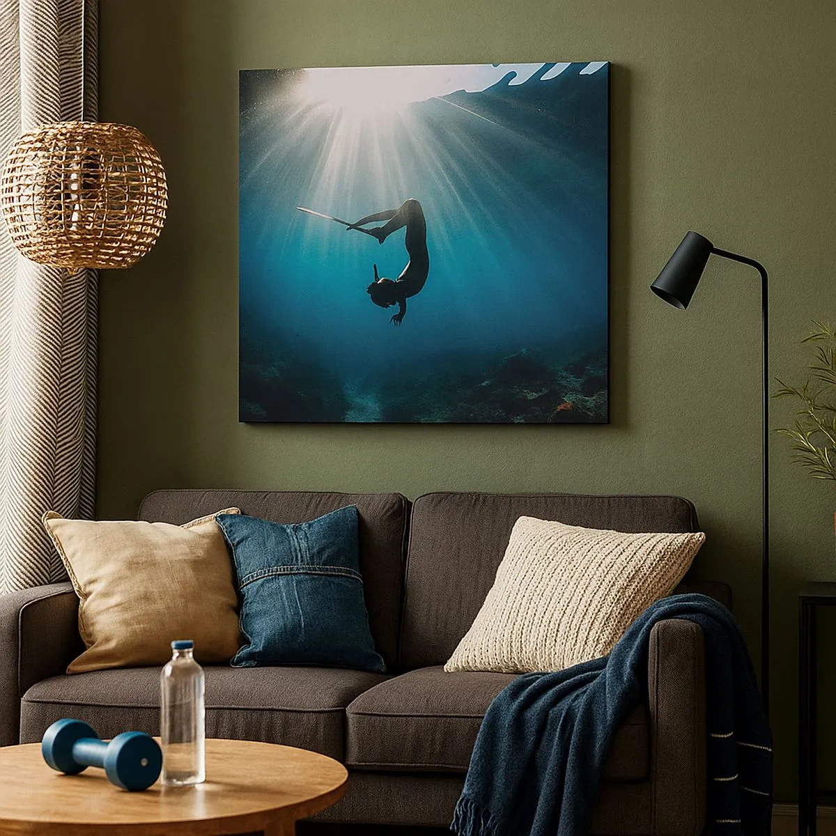 Cuadro sobre lienzo - Impresión de Imagen - Danza subacuática - 30x30 cm