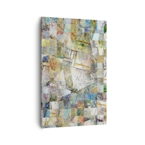 Cuadro sobre lienzo - Impresión de Imagen - Abstracción colorida con formas geométricas y líneas. - 80x120cm - Remodelación geométrica - Decoración de pared moderna para salón y dormitorio ARTTOR