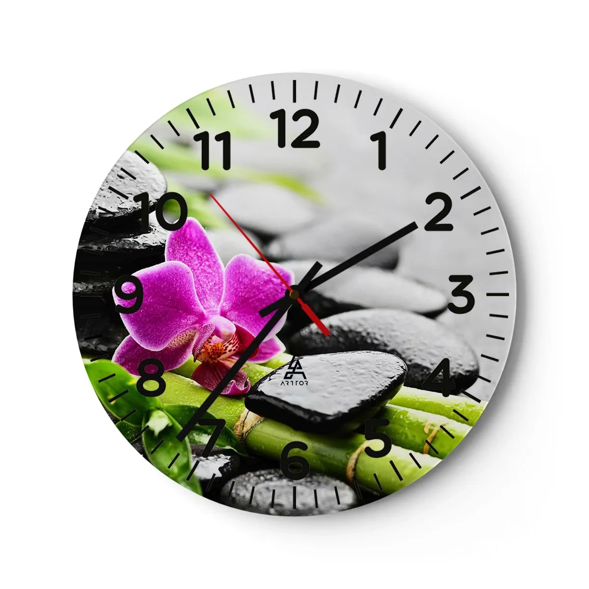 Reloj de pared - Reloj de vidrio - En equilibrio pacífico - 30x30 cm