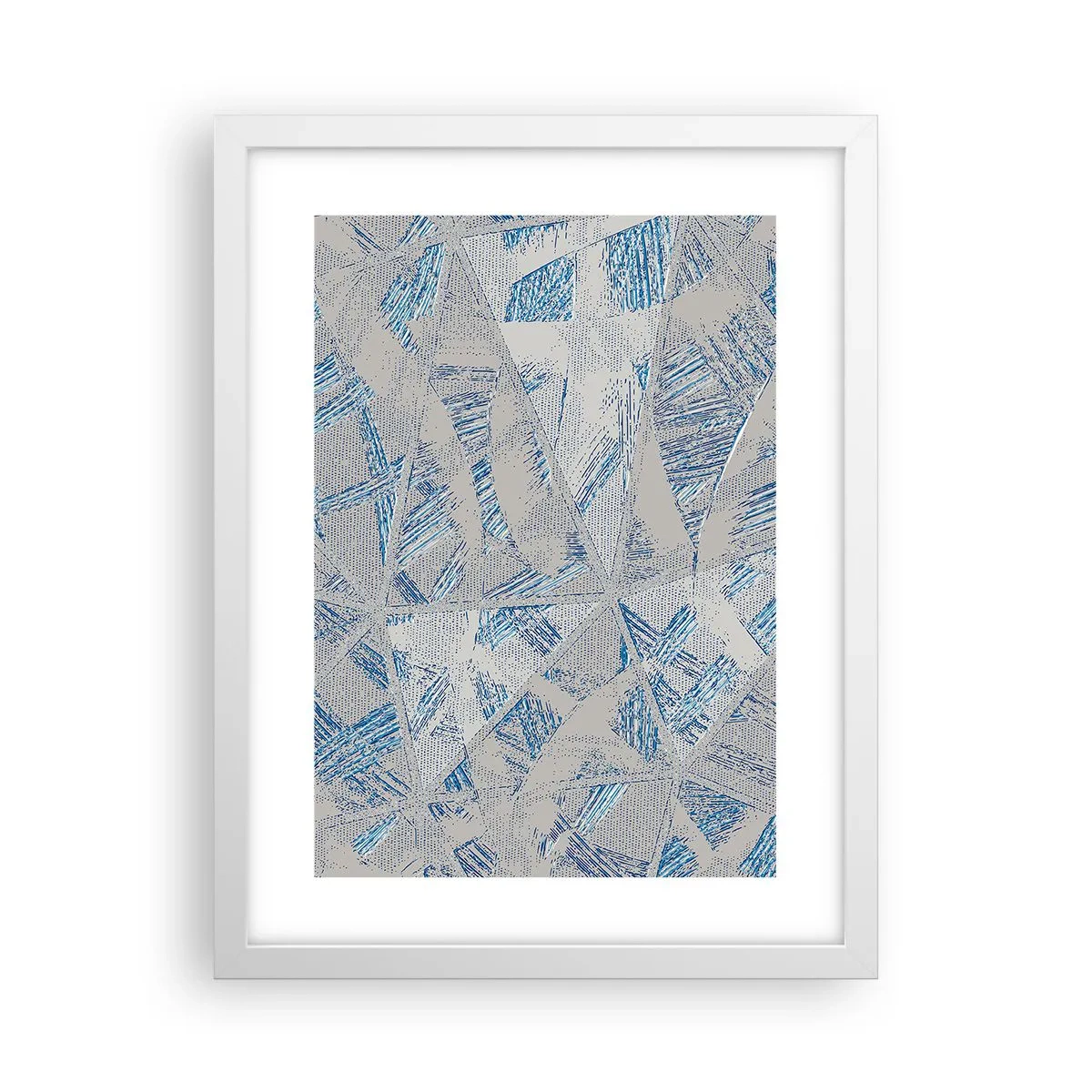 Póster en marco blanco - En un laberinto gris azulado - 30x40 cm