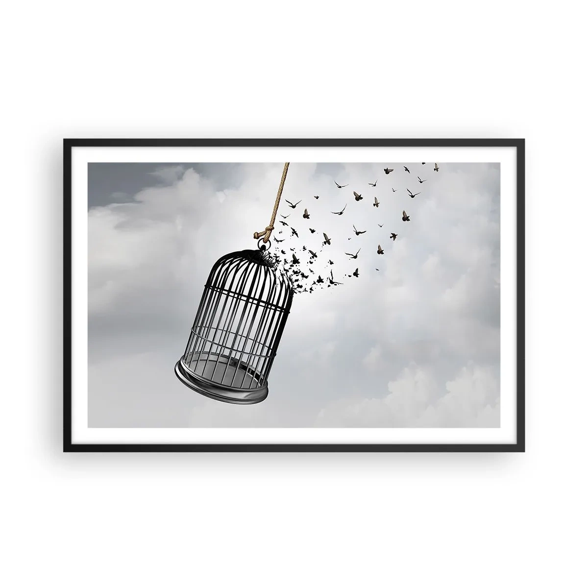 Póster en marco negro - Fe... Esperanza... ¡Libertad! - 91x61 cm