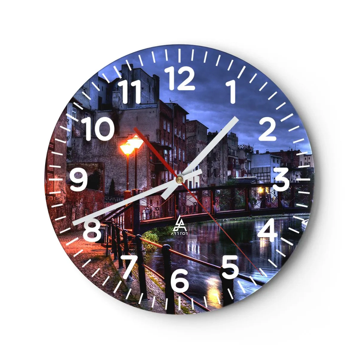Reloj de pared - Reloj de vidrio - No conocías Bydgoszcz así - 40x40 cm