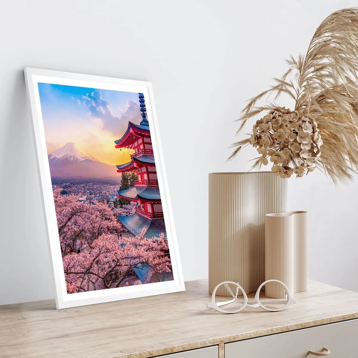 Póster en marco blanco - La esencia del espíritu japonés - 50x70 cm