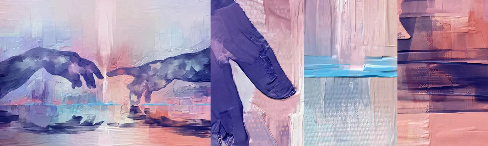 Muestra De Fotomural Standard Eco - Chispa divina de vida - Manos, Miguel Ángel, Pedazo - 100x30 cm