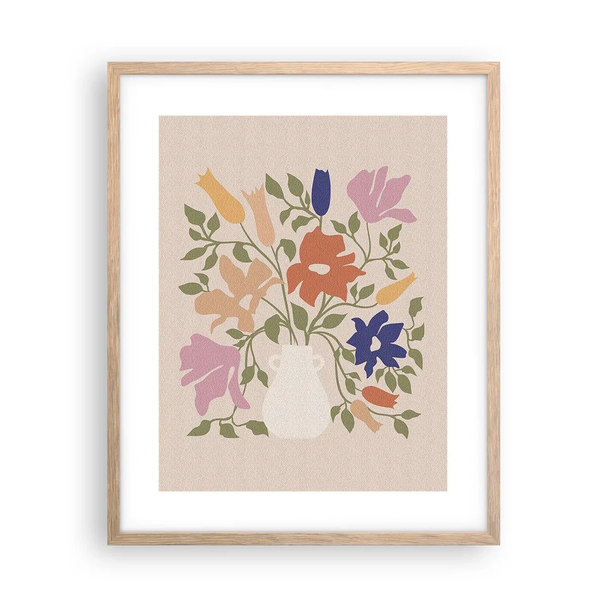 Póster en marco roble claro - Ramo delicado - 40x50 cm